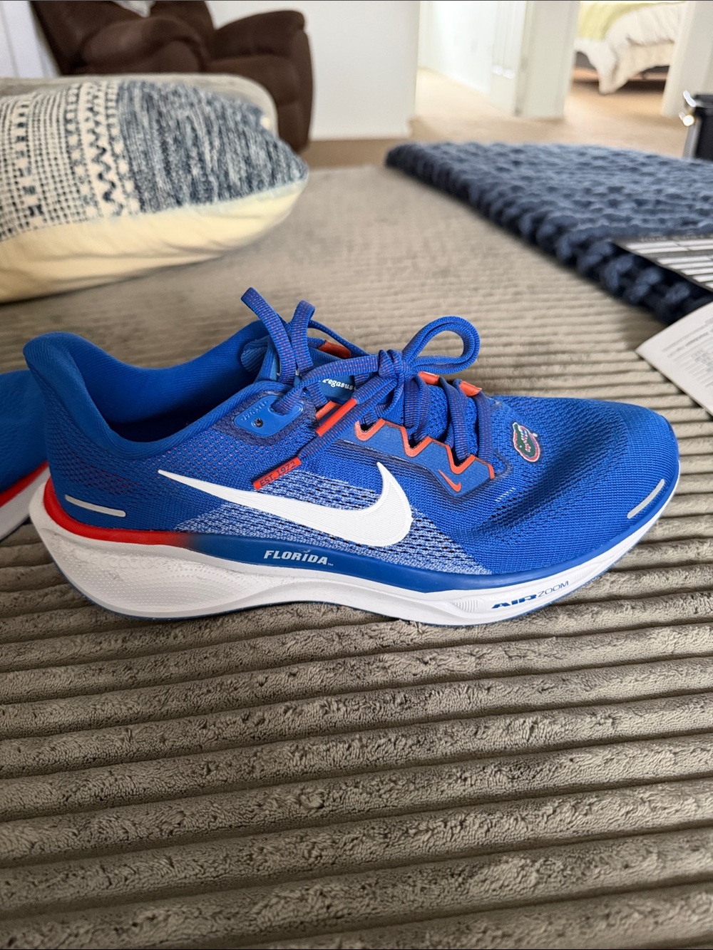Nike Mens Blue White Orange Florida Running Shoes